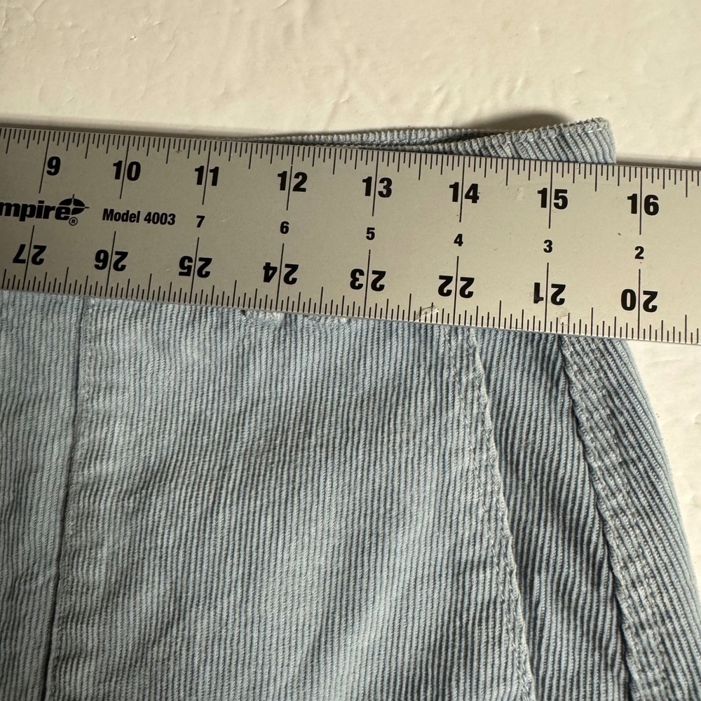 American Eagle Super Stretch Corduroy Mini Skirt Blue Button Front Women Size 8 - Picture 4 of 6